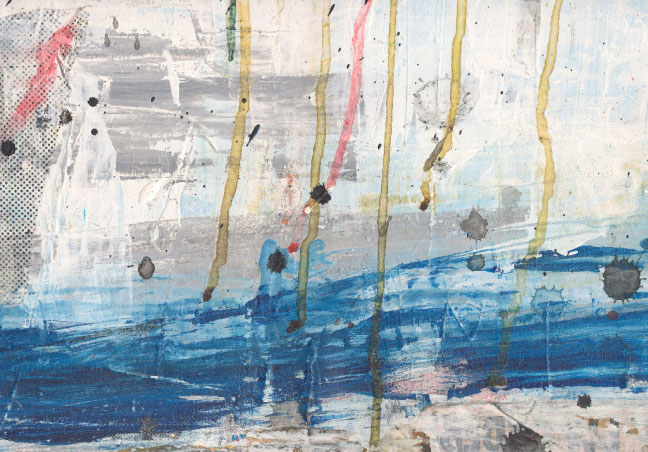 Canvas displaying mixed media artwork